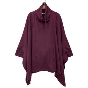 UGG Charllynne Poncho Womens M/L Burgundy Funnel Neck Casual Cozy Soft Winter